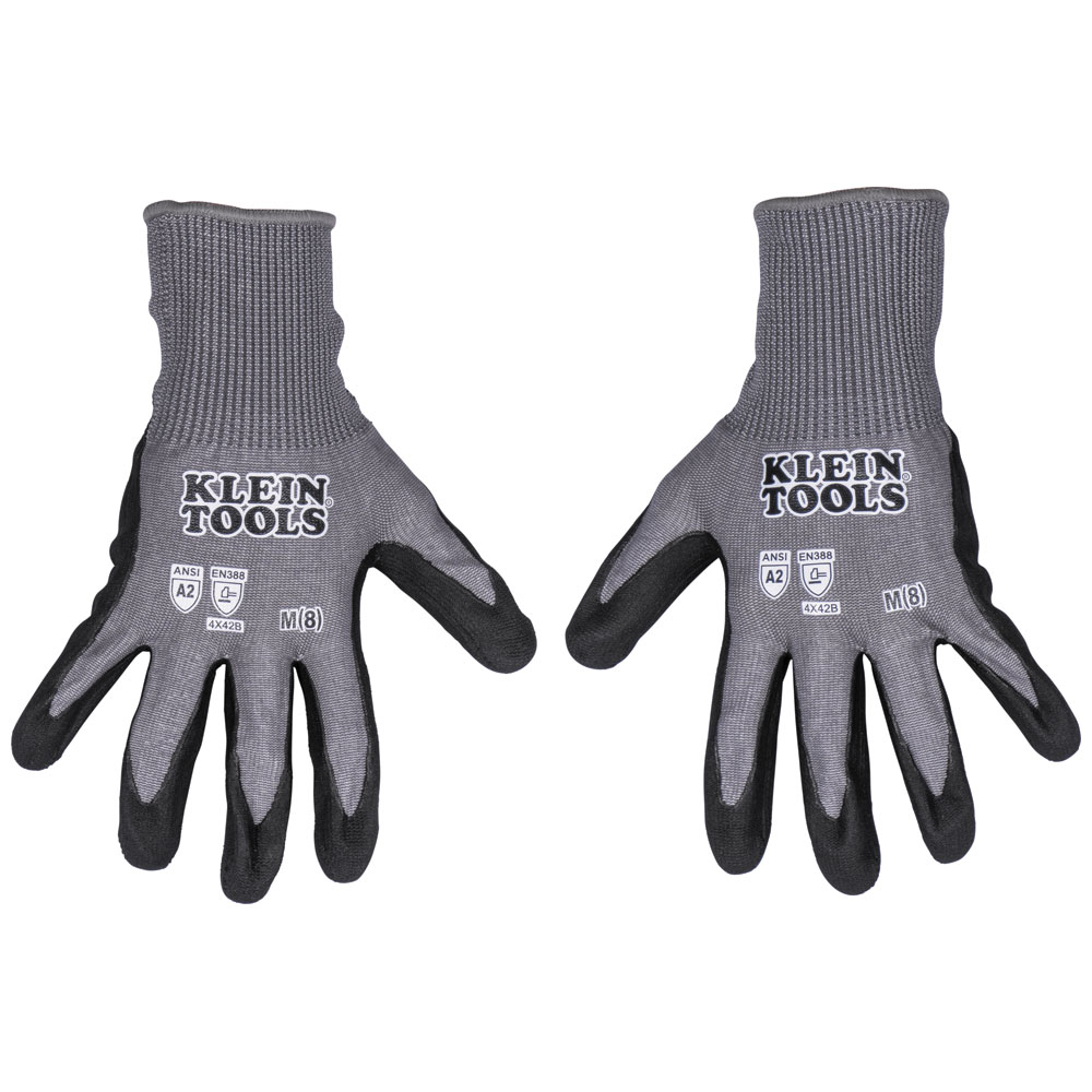 60586 KLEIN KNIT DIPPED GLOVES, CUT LEVEL A2, TOUCHSCREEN, X-LARGE, 2-PAIR