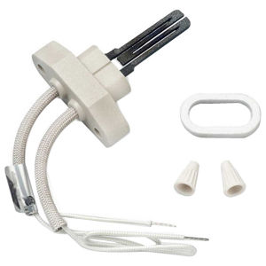 767A-374 WHITE-RODGERS HOT SURFACE IGNITOR WITH 11" LEADS, Y STYLE MOUNTING BLOCK, OBLONG BASE, INSULATION 200C, STRIPPED ENDS, INCLUDES CERAMIC WIRE NUTS, INCLUDES GASKET. REPLACES R/S 41-406