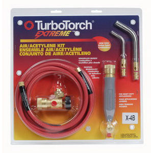 0386-0336 TURBOTORCH X-4B A/C & REFRIG KIT, BRAZES MEDIUM/(*) HEAVY GAUGE STEEL TO 2", SOFT SOLDERS TO 3-1/2"
