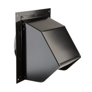 639 BLACK WALL CAP 3-1/4 X 10 WITH BACKDRAFT DAMPER AND SCREEN