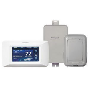 YTHX9421R5101WW PRESTIGE 2-WIRE IAQ KIT WITH REDLINK TECHNOLOGY RESIDENTIAL OR COMMERCIAL USE 7 DAY PROGRAMMABLE UP TO 4H/2C HEAT PUMP OR UP TO 3H/2C CONVENTIONAL. KIT CONTAINS THX9421R5021WW COLOR TOUCH SCREEN THERMOSTAT, THM5421R1021 EQUIPMENT INTERFACE MODULE, C7089R1013 WIRELESS OUTDOOR SENSOR AND 2 DUCT SENSORS