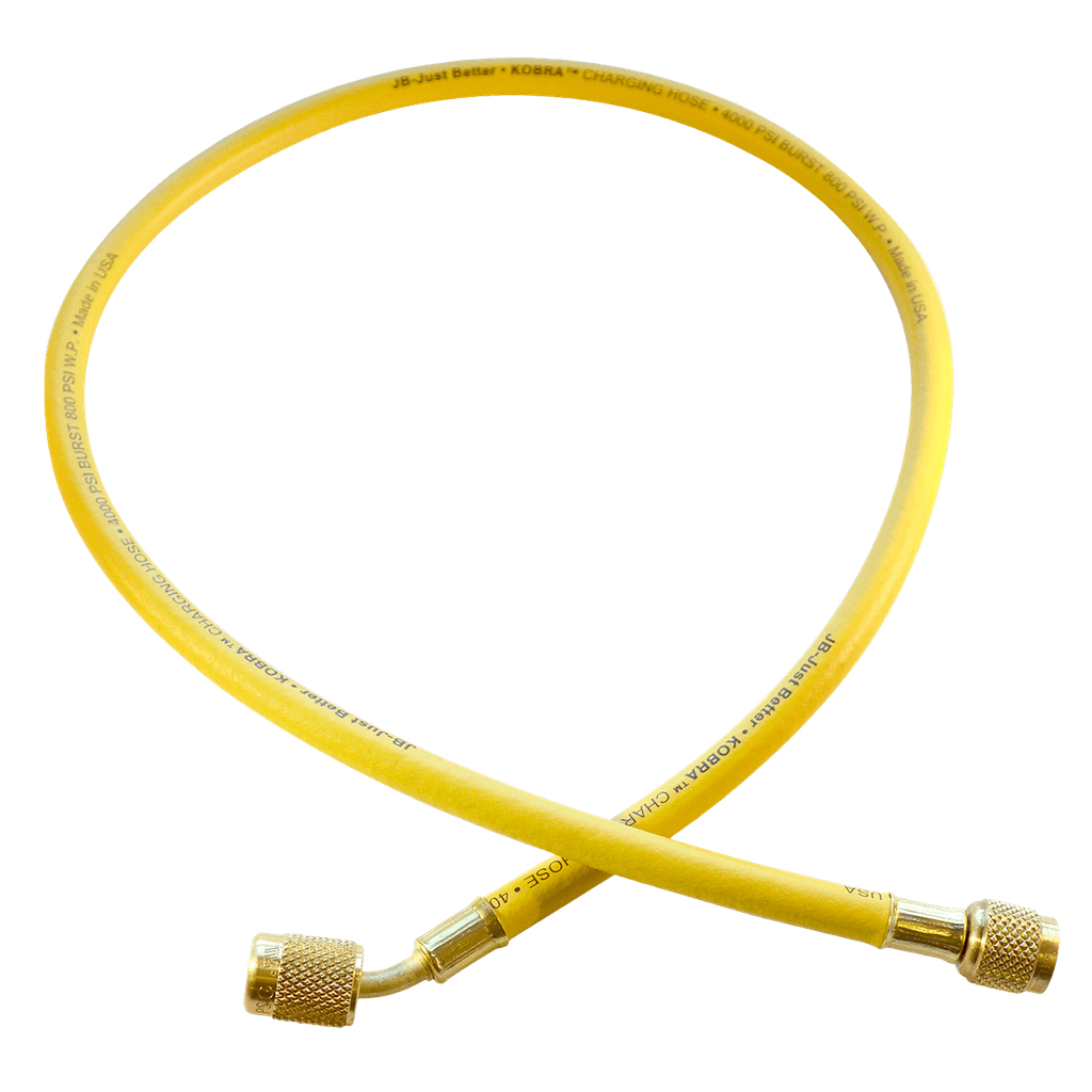 CLS-60Y HOSE 1/4" X 60" YELLOW ENVIRO-SAFE CHARGING HOSE W/ SECURE SEAL FITTING