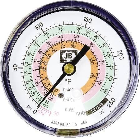 M2-820L 3-1/8" LED BACK-LIT LOW PRESSURE GAUGE R22 R404A R410A