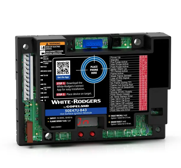 50E47U-843 UNIVERSAL HOT SURFACE IGNITION MODULE. DESIGNED TO REPLACE 24V, 120V OR 240V NON-INTEGRATED HOT SURFACE IGNITION (HSI) MODULES IN A WIDE VARIETY OF HEATING APPLICATIONS. REPLACES HUNDREDS OF PART NUMBERS INCLUDING FENWALL, HONEYWELL, UTEC, ICM AND ROBERTSHAW.