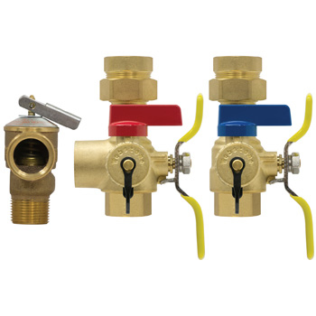 44444WPR 1" EXP-E2 TANKLESS WATER HEATER SERVICE VALVE KIT AND 150 PSI PRESSURE RELIEF VALVE