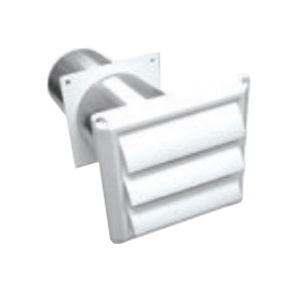 290W 3" WHITE PLASTIC LOUVER VENT W/TAIL PIPE (12)