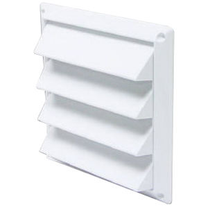 606W 6" WHITE PLASTIC AIR INTAKE LOUVER VENT WITH PLASTIC SCREEN (6)