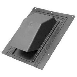356-6 6" BLACK PLASTIC ROOF CAP W/SCREEN AND DAMPER (6)