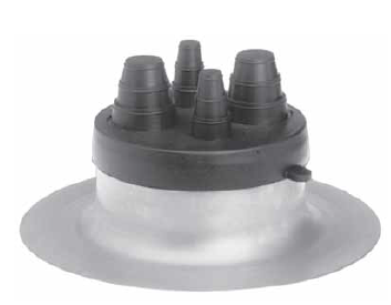 22075 PORTALS PLUS ALUMI-FLASH STANDARD ROOF FLASHING WITH 212 CAP (2-.375" TO 1" AND 2-1" TO 2" PIPES)