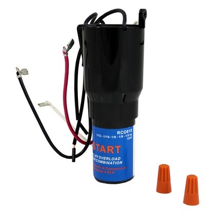 TQS81 RELAY/OVERLOAD/START CAPACITOR (10) 1/12,1/10,1/8,1/5,1/5HP 115 - SUB FOR RCO810